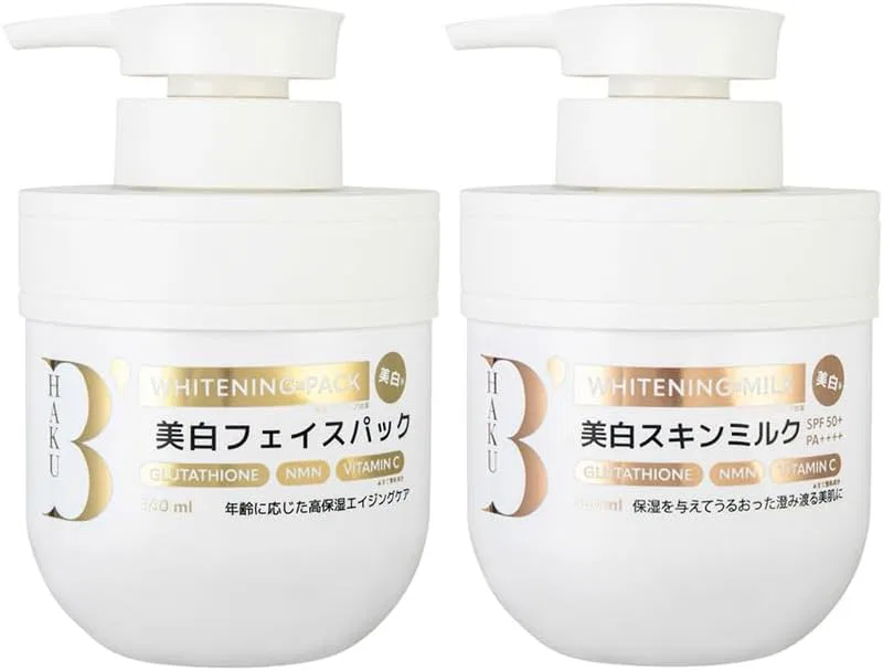 Набор для ухода за кожей отбеливающий B'HAKU Whitening Face Pack + Skin Milk, 2 шт.