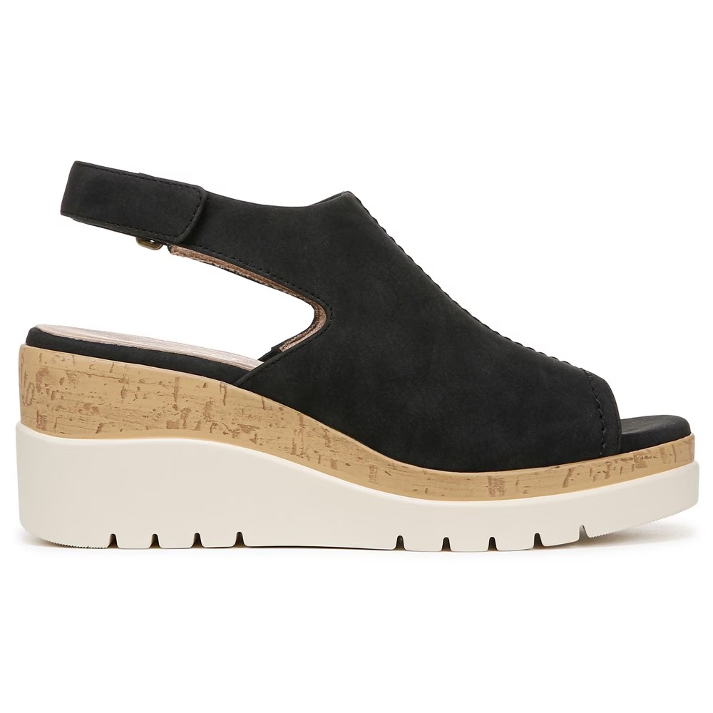 Босоножки на танкетке Giselle Soul Naturalizer, black faux nubuck — фото 2