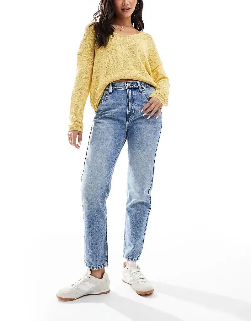 

Джинсы mom с высокой талией синего цвета Pull&Bear
