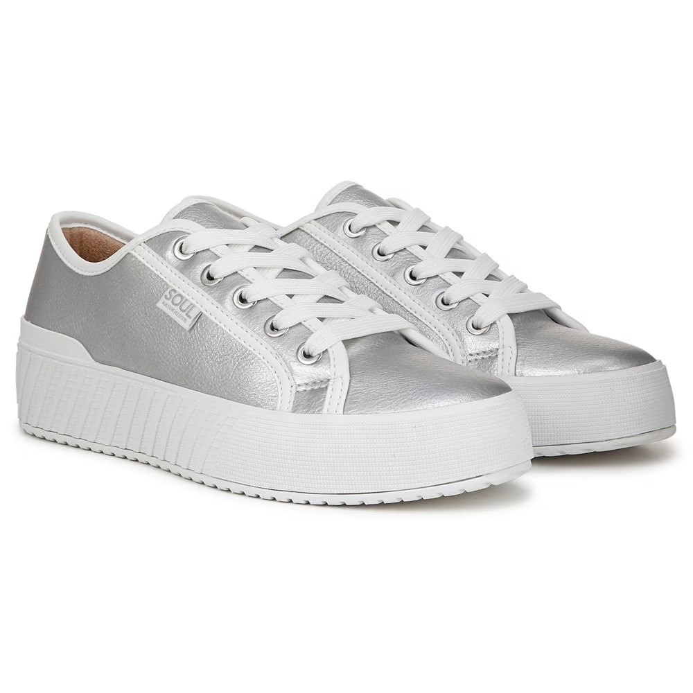 Кеды на шнурках Iliana Soul Naturalizer, silver faux leather