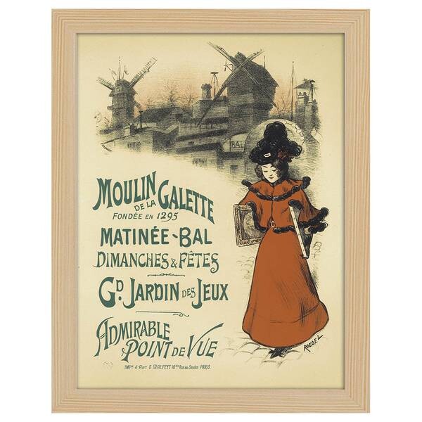 

Рамка для фотографий LegendArte Poster Moulin de La Galette цвет eiche dekor