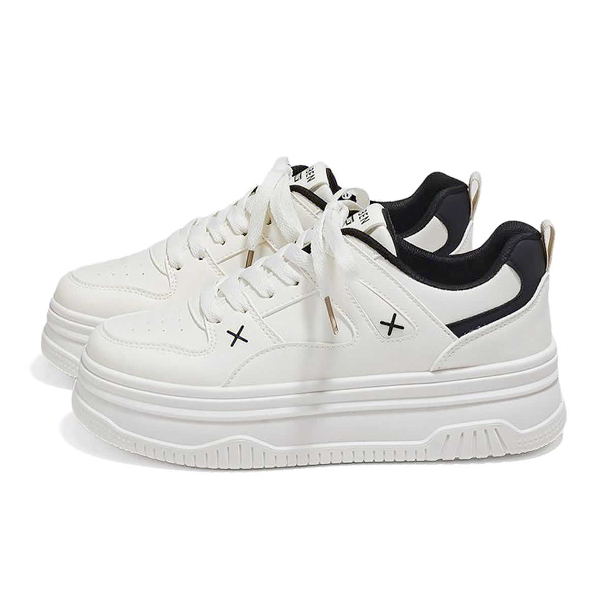 

Happy Fish Низкие скейтерские кроссовки мужские бело-черные, цвет White Black