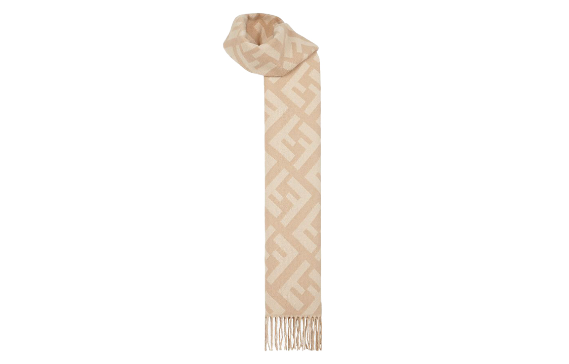 

FENDI Шарф с логотипом Macro Ff, Beige