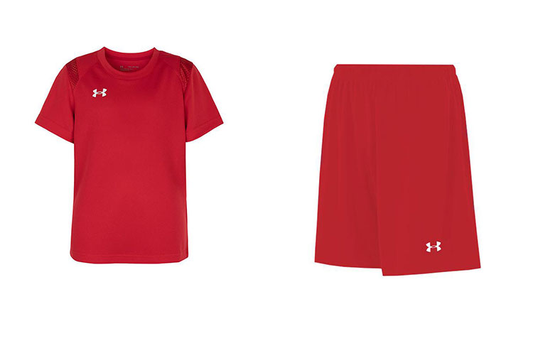 Повседневная спортивная красная детская футболка Under Armour — фото 2