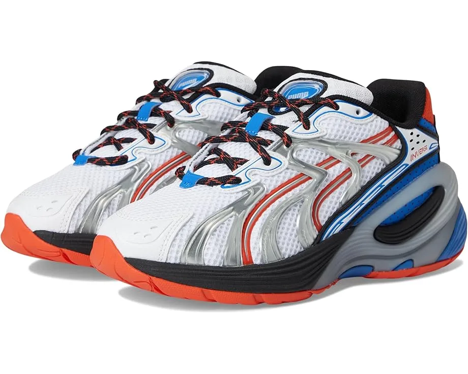 Кроссовки PUMA Kids Inverse (Little Kid/Big Kid), Puma White/Redmazing/Hyperlink Blue/Puma Black