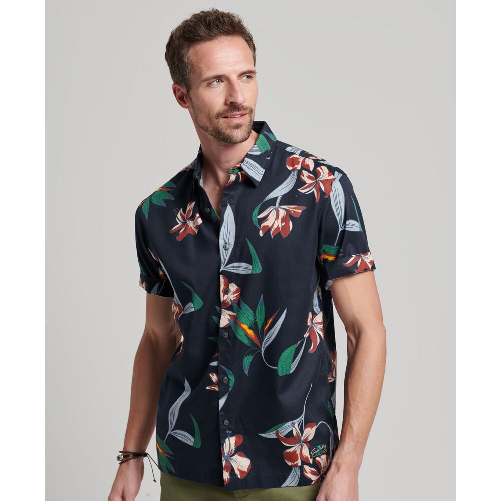 

Рубашка с коротким рукавом Superdry Vintage Hawaiian, синий