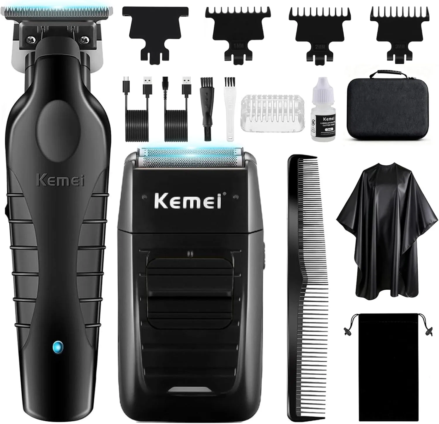 Набор профессиональных триммеров и бритв KEMEI для мужчин Kemei