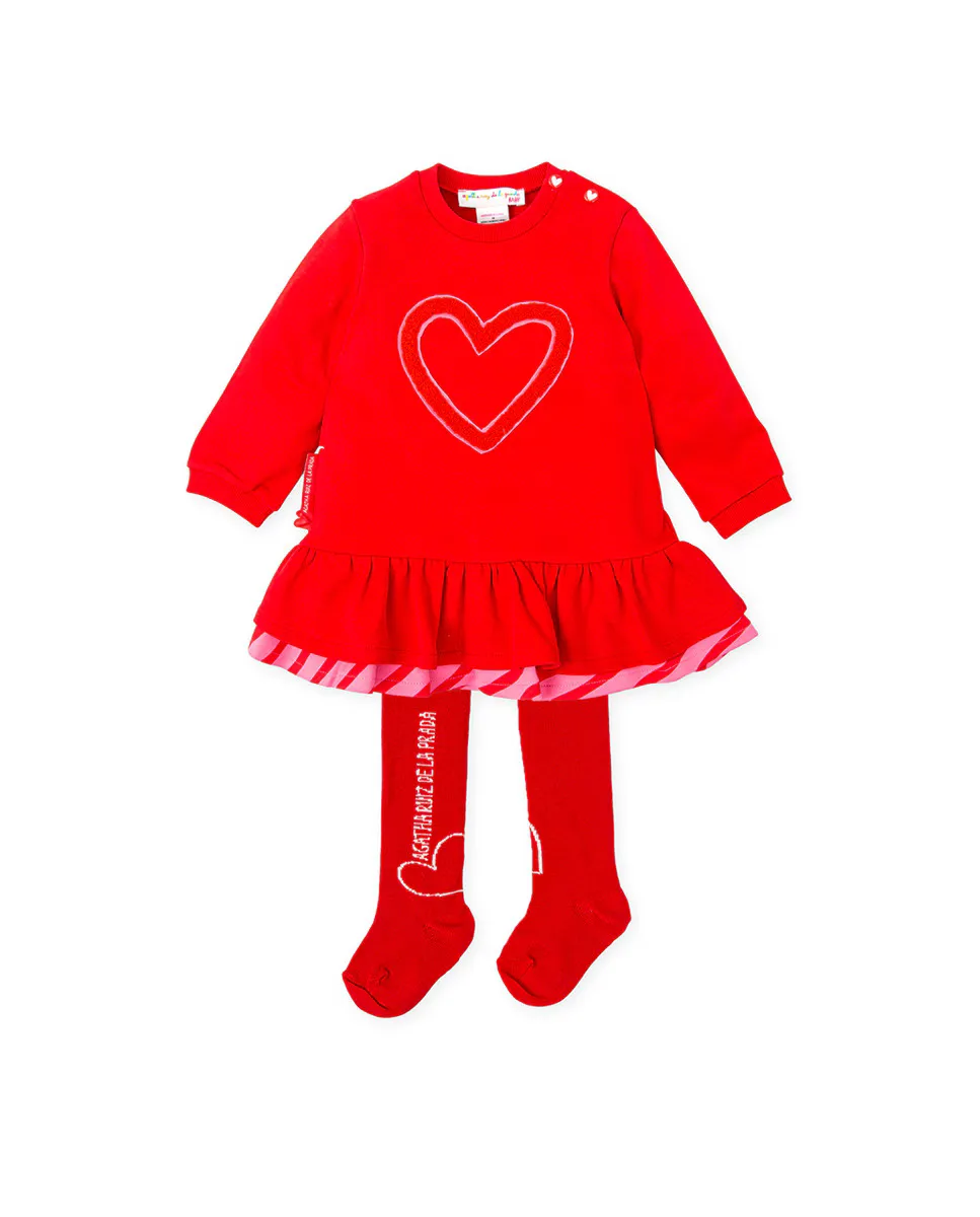 

Комплект из платья-сердечка и колготок Agatha Ruiz de la Prada, красный