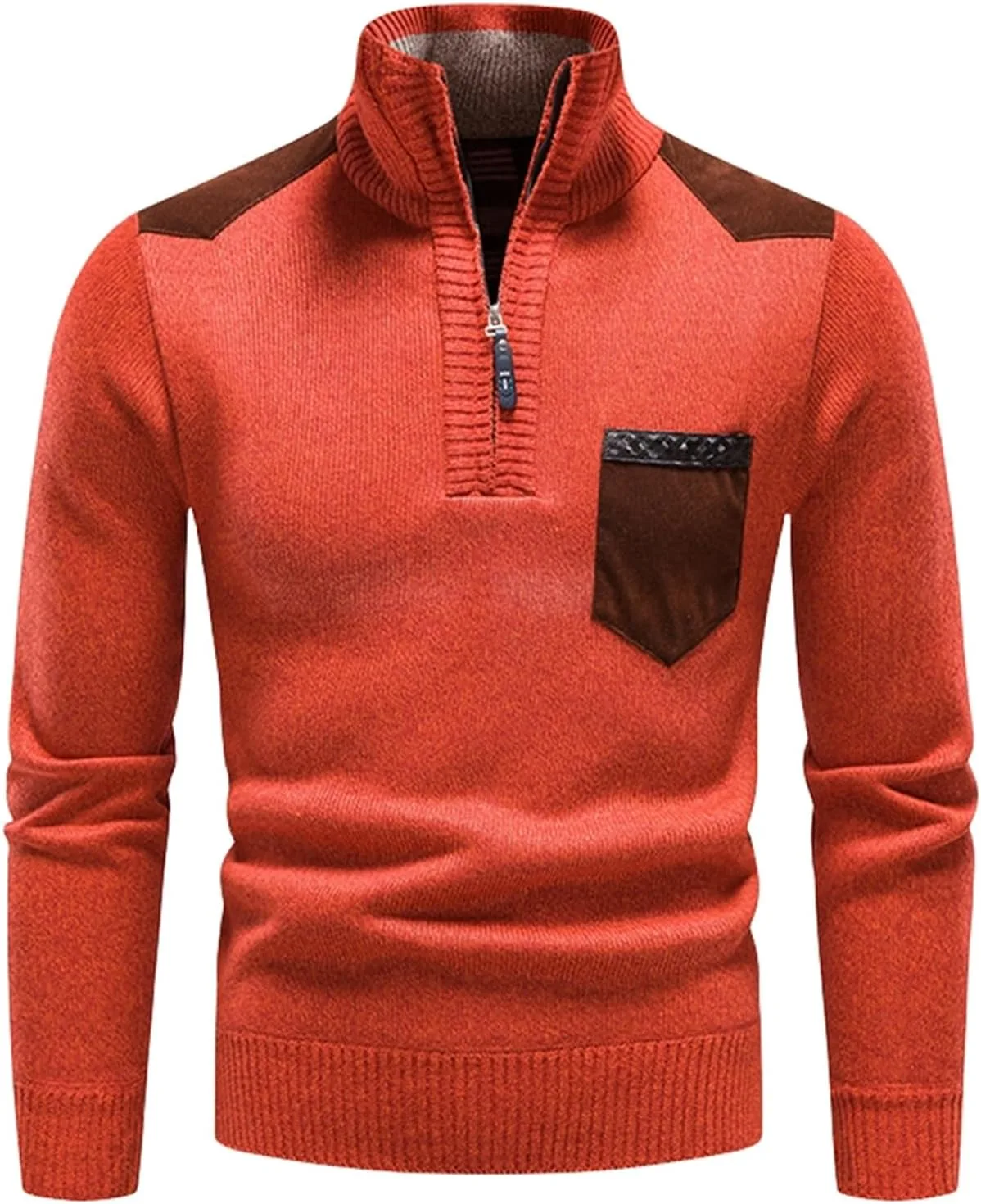 

Свитер оверсайз для мужчин с карманами и воротником стойкой evzosrz