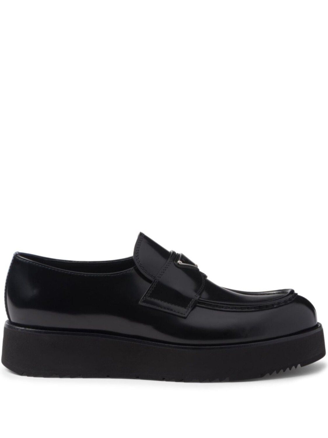 

Prada мокасины из матовой кожи с логотипом, черный
