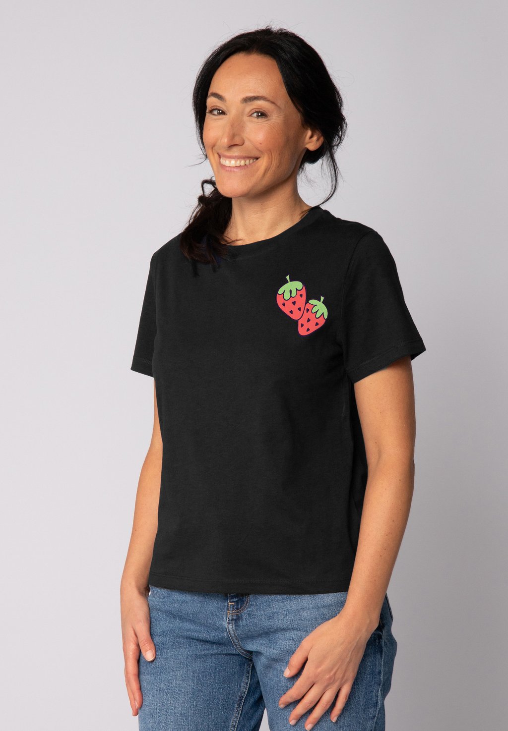 

Футболка с принтом STRAWBERRY watapparel, черный