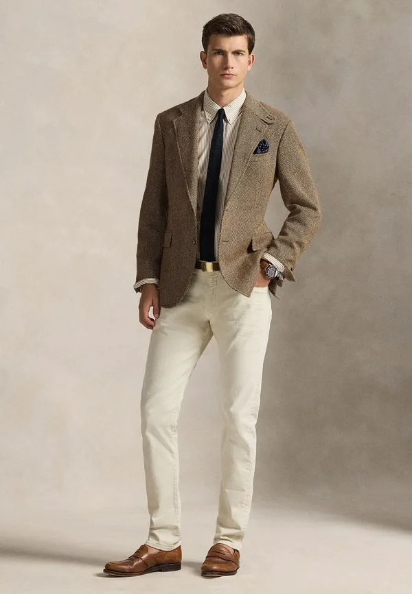 Спортивная рубашка с длинным рукавом Polo Ralph Lauren, Coastal Beige/White — фото 2