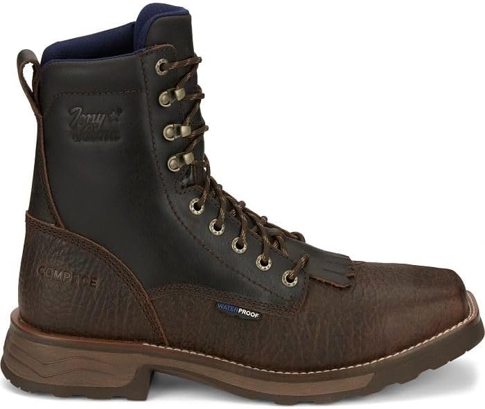 Мужские ботинки Tony Lama TW3430 High Range 8 с водонепроницаемым носком и шнуровкой, Pecan — фото 2