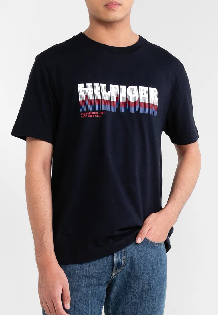 Футболка с коротким рукавом, Fade Hilfiger, Tommy Hilfiger, цвет Desert Sky