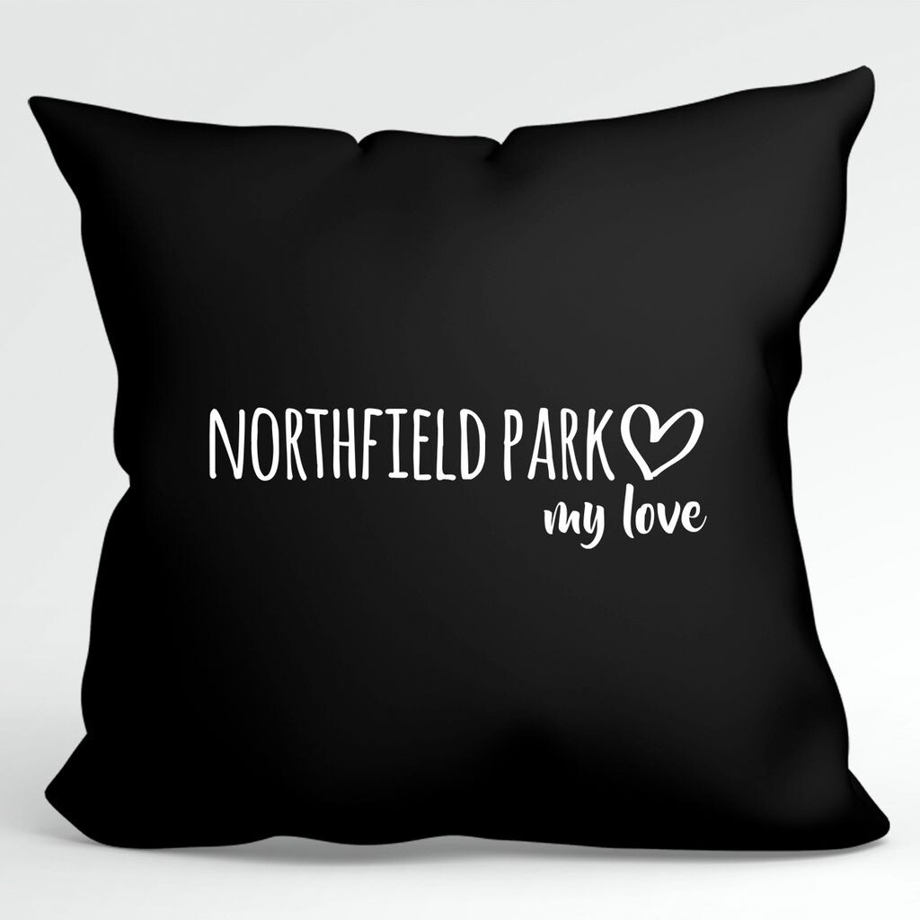 

Huuraa Pillow Northfield Park my love Декоративная подушка с наполнителем размер 40x40см Черный для всех поклонников Northfield Park USA Идея подарка для друзей и семьи Hellweg Druckerei