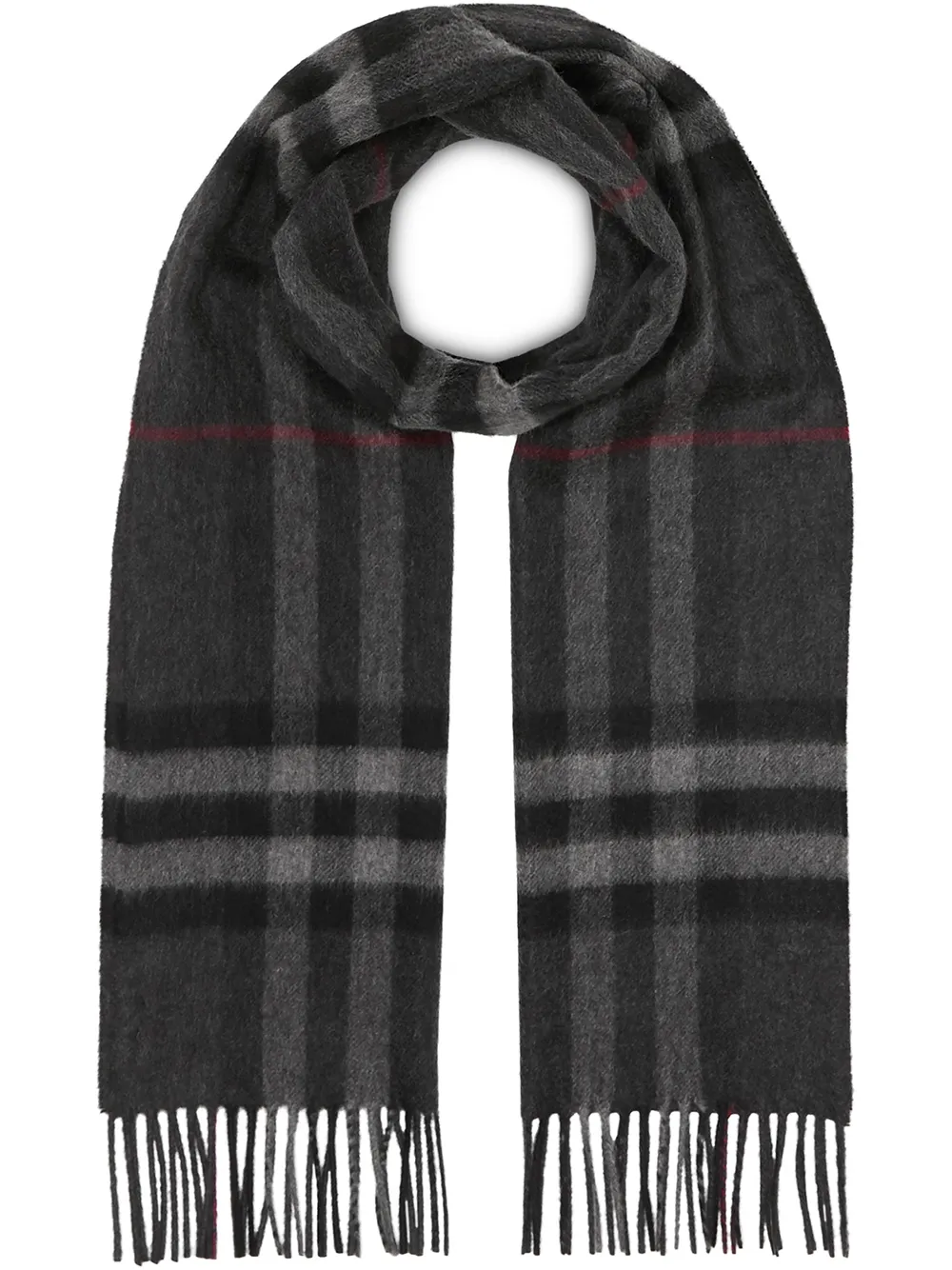 

Кашемировый шарф в клетку BURBERRY, серый