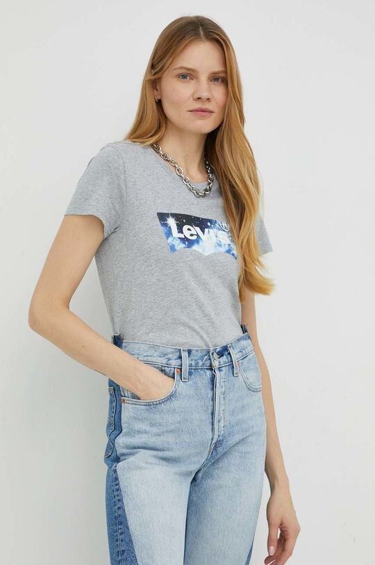 

Хлопковая футболка Levi's, серый