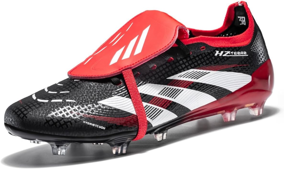 

Мужские и женские модные спортивные футбольные кроссовки с длинными волокнами, низкие Generic, черный/красный