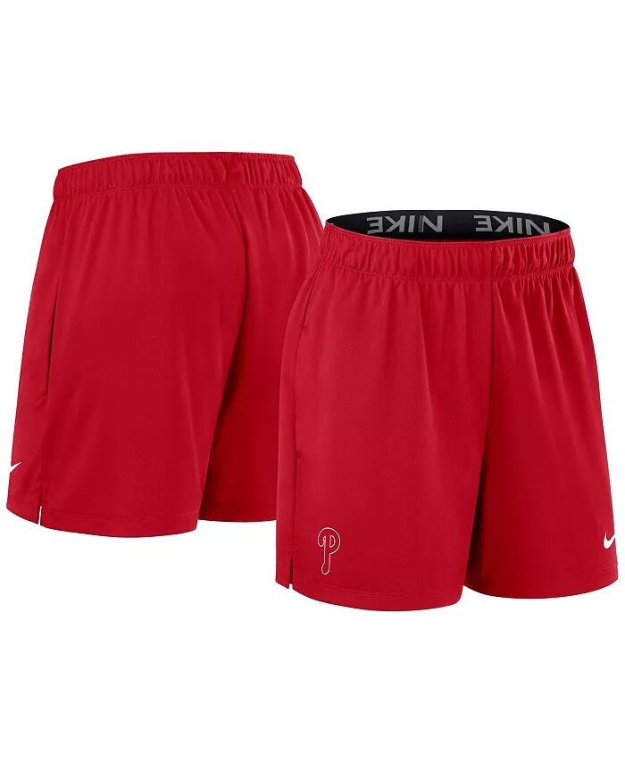 

Женские красные трикотажные шорты Philadelphia Phillies Authentic Collection Nike
