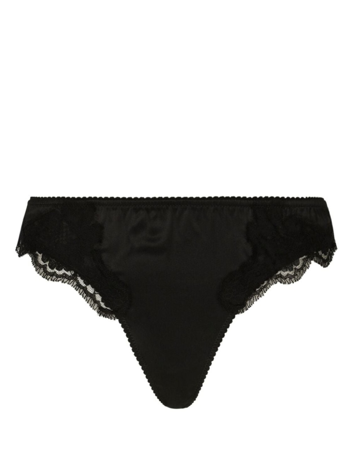 

Dolce & Gabbana атласные трусы-стринги с кружевом, черный