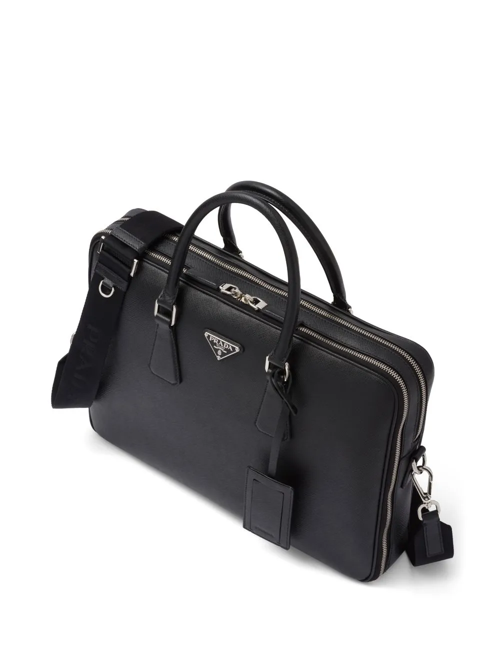 Портфель из сафьяновой кожи Prada, черный — фото 4