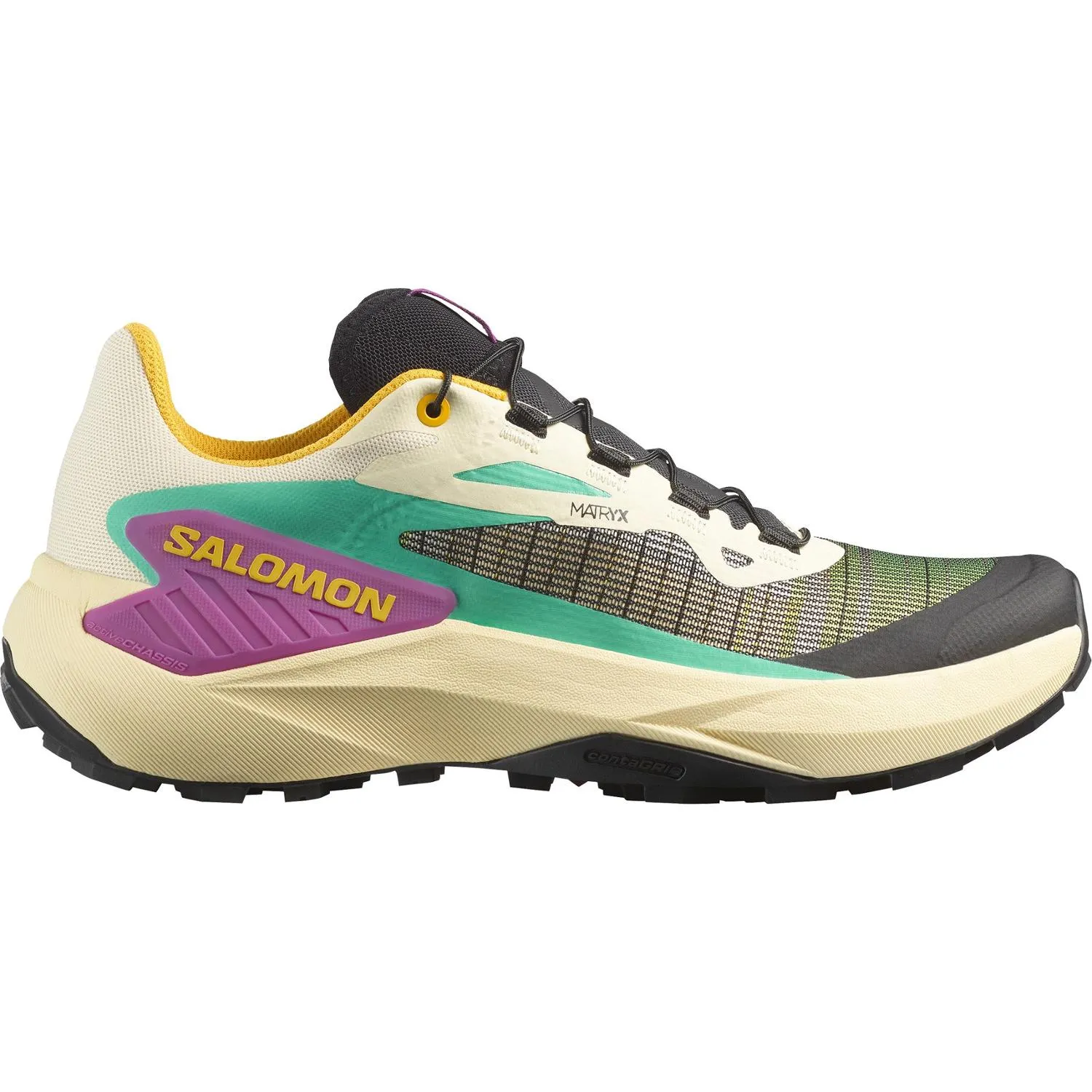 Женские трейловые беговые кроссовки Genesis Salomon, Transparent Yellow/Blk/Willow