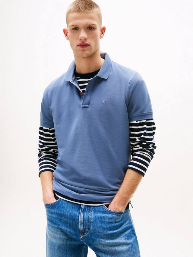 

Хлопковая поло Tommy Jeans с короткими рукавами Slim Fit Tommy Hilfiger, Blue Navy