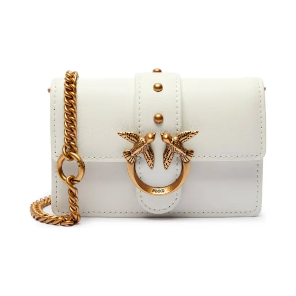 

Кожаная сумка через плечо Love One Pinko, экрю