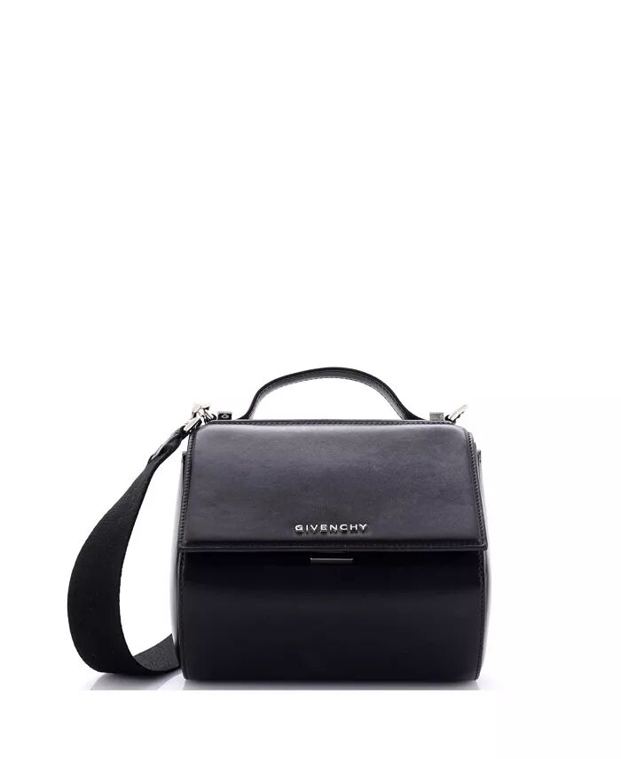 

Мини-ремешок с логотипом Pandora Box Сумка кожаная Pre-Owned Givenchy, черный