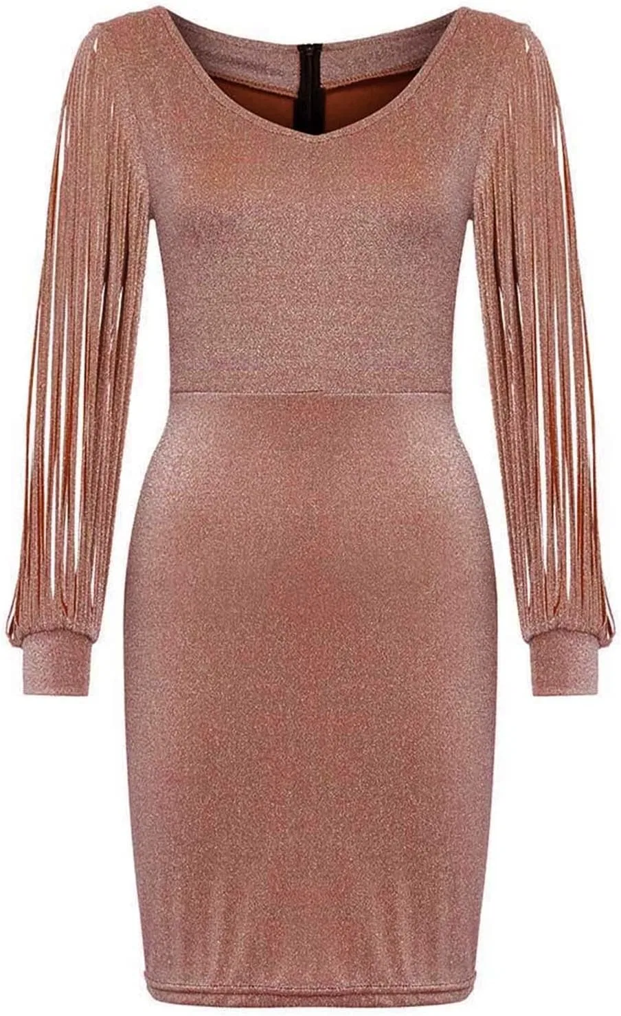 Платье Sexy Sequined Shining с вышивкой, мини, однотонное, с рукавами, для клуба, летнее, для женщин 2023 Generic, хаки — фото 3
