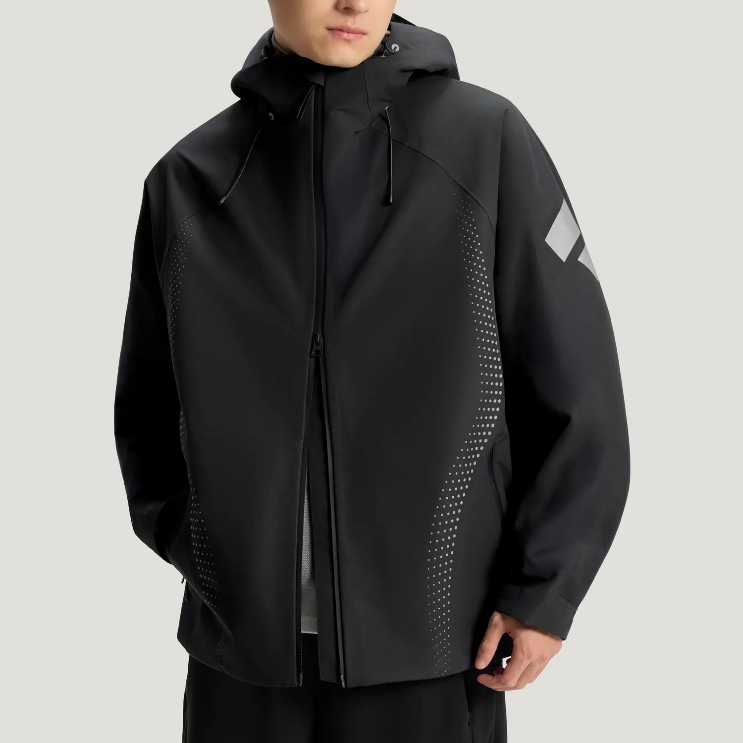 Adidas Мужская куртка FOS, черный, с капюшоном, средней высоты, другие модели — фото 4