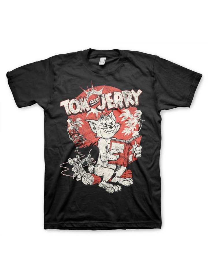 

Футболка Vintage Comic Big Tall T-Shirt черного цвета Tom & Jerry, Черный, Футболка Vintage Comic Big Tall T-Shirt черного цвета Tom & Jerry