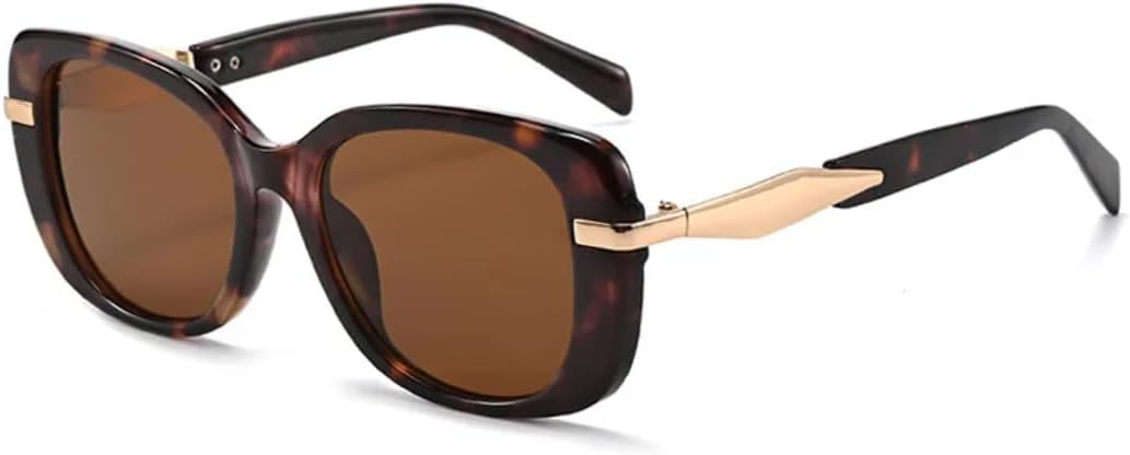 

Винтажные квадратные солнцезащитные очки для женщин, модные, очень большие, с защитой от УФ-излучения UV400, для мужчин, в стиле панк, конфетные цвета TVTBBVV, Leoaprd-brown