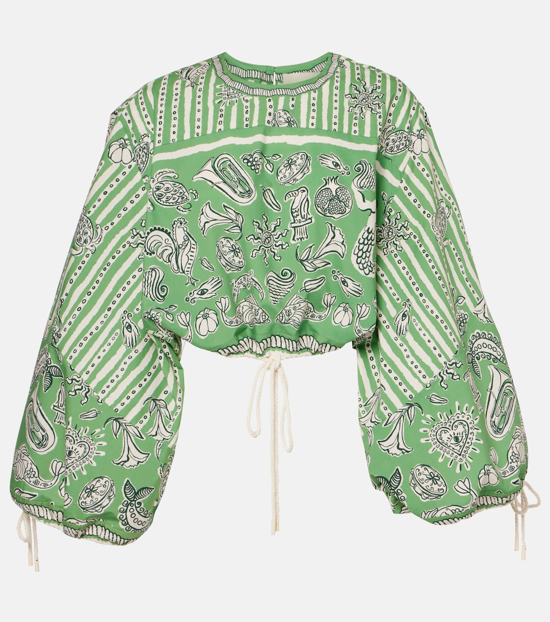 

Укороченный топ из хлопка с принтом Lula Alémais, Stripe