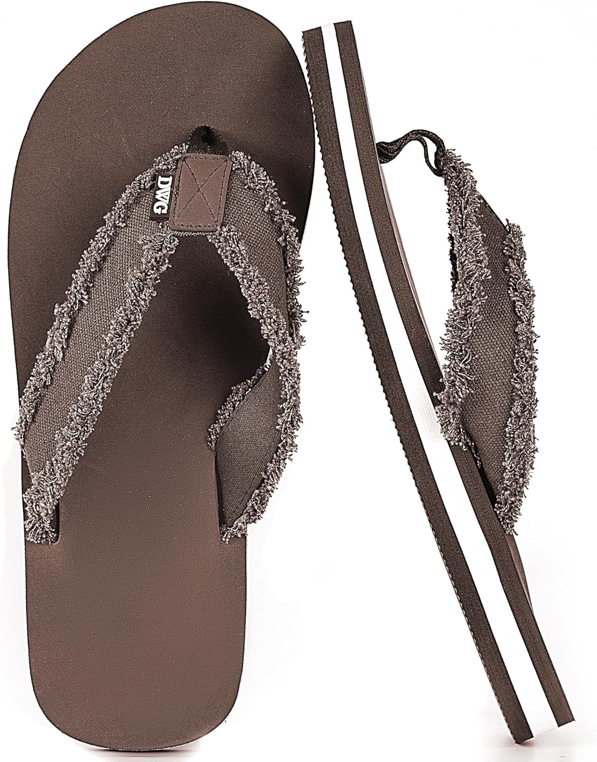 

Мужские сандалии-вьетнамки с ремешком из текстиля, удобные для повседневной носки, летние пляжные тапочки, размер 8.5-12 Lifpau, коричневый