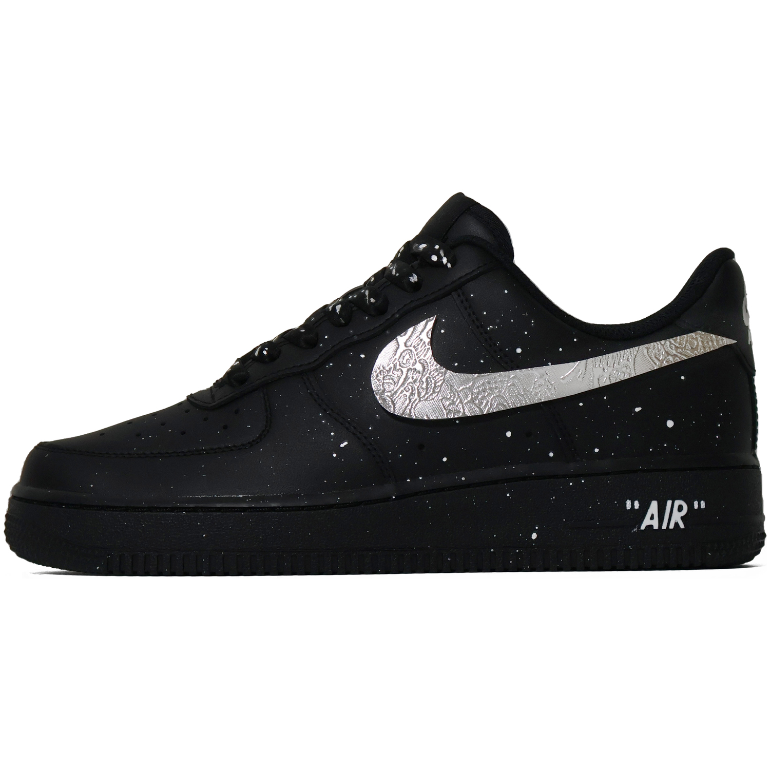 

Nike Кроссовки для скейтбординга Air Force 1 Abrasion Resistant низкие унисекс черные silver