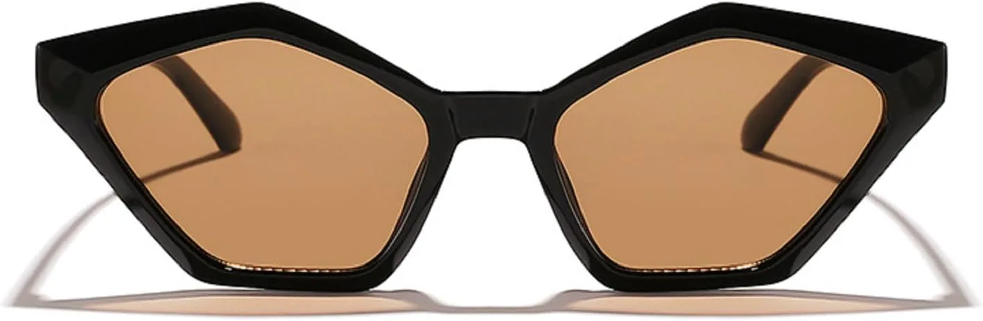 

Модные солнцезащитные очки «кошачий глаз» для женщин, ретро-очки в узком стиле «кошачий глаз», винтажные солнцезащитные очки с тонированными линзами mincl, Brown