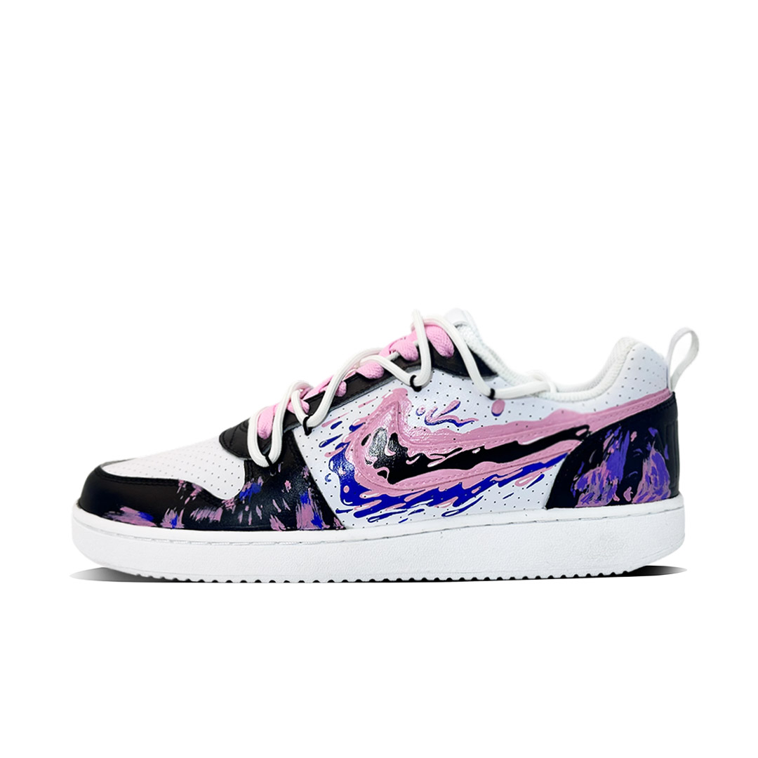 

Nike Кроссовки Court Borough Phantom Light And Shadow с противоскользящим покрытием, износостойкие, низкие, мужские, для скейтбординга, черные, розовые