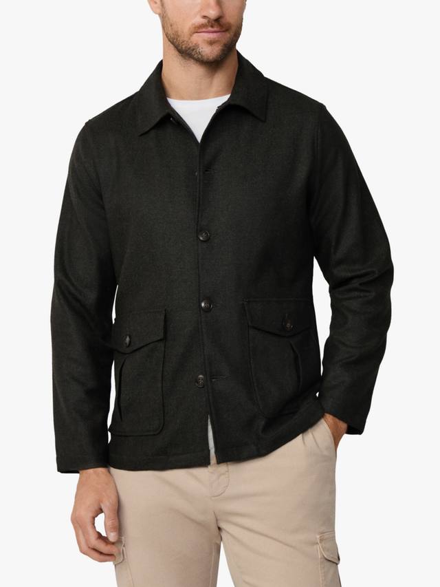 

Оверсайз фланелевая рубашка с длинными рукавами Hackett London, Hunter Green