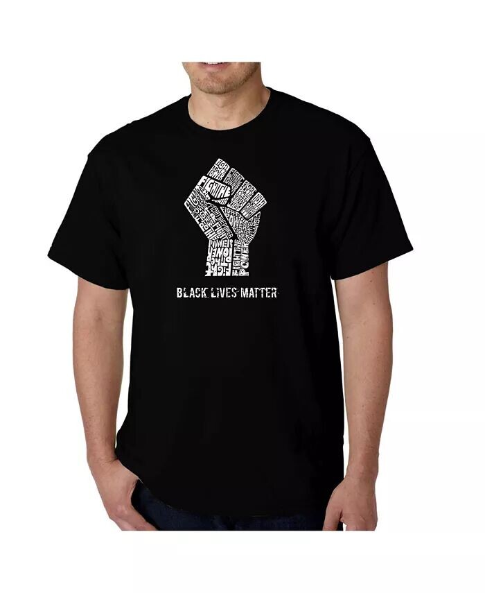 

Мужская черная футболка с надписью Lives Matter Word Art LA Pop Art, черный