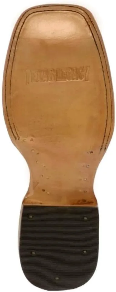 

Мужские коричневые вестерн-сапоги Texas Legacy с кожей и рисунком из крокодилового хвоста, квадратный носок, коричневый