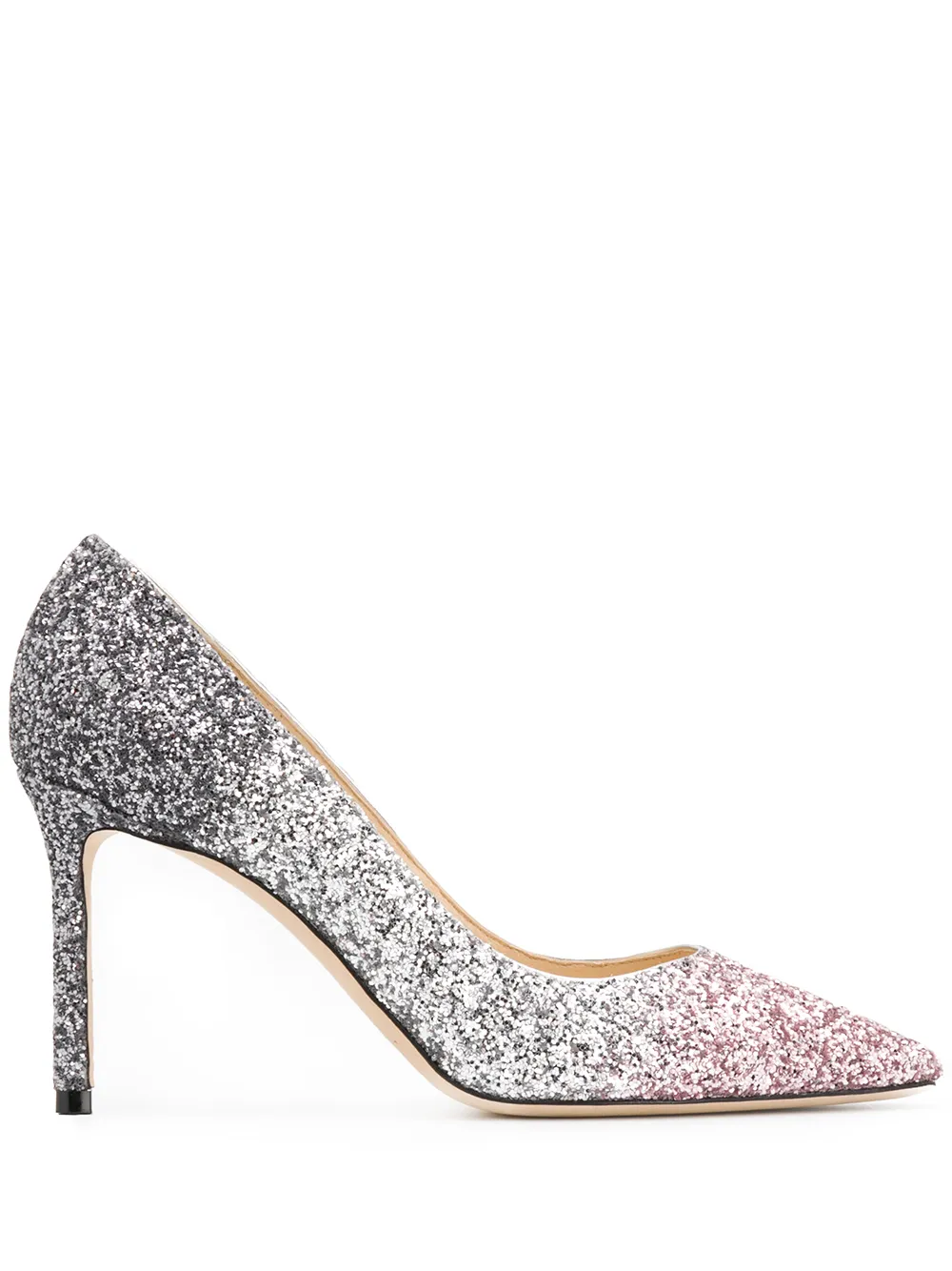 Туфли-лодочки Romy 85 с блестками JIMMY CHOO, серебряный