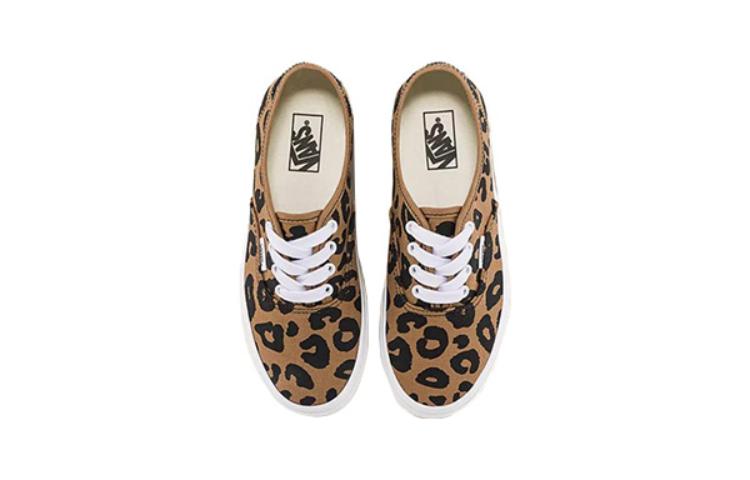 Низкие детские кеды из холста черно-бело-коричневые Vans для детей 3-7 лет — фото 4