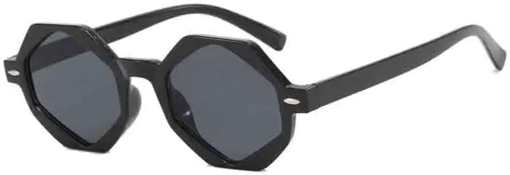 

Ретро-роскошные многоугольные солнцезащитные очки в стиле «желейный чай» для женщин, модные градиентные очки, защита от УФ-излучения UV400 для мужчин, с заклепками VVTWSSW, Black Gray