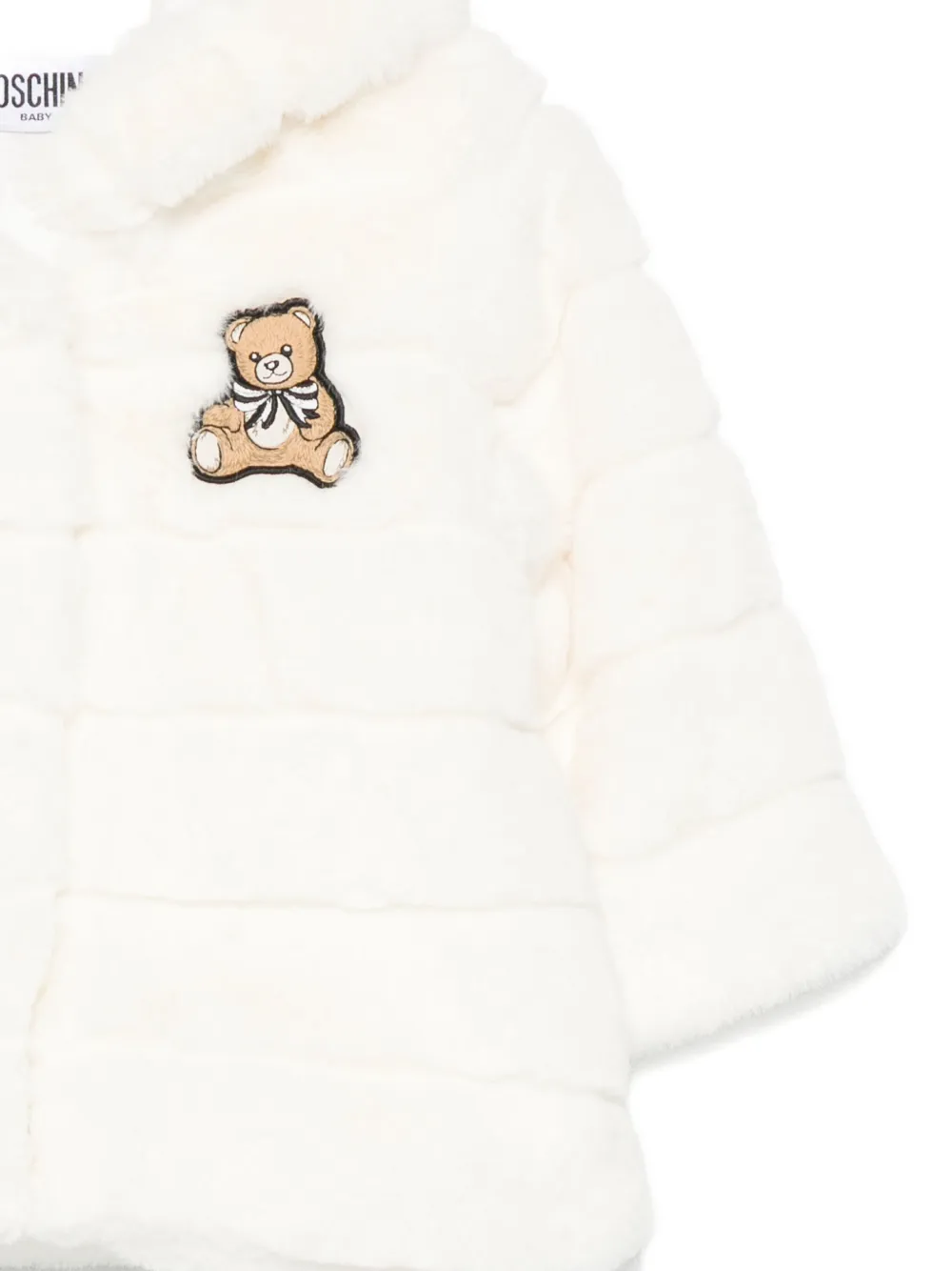 Куртка с капюшоном, украшенная плюшевым мишкой Moschino Kids, белый — фото 3