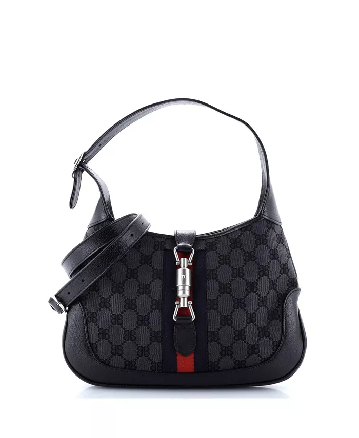 

Сумка Small x Gucci The Hacker Project Jackie 1961 Hobo BB Canvas Pre-Owned Balenciaga, черный