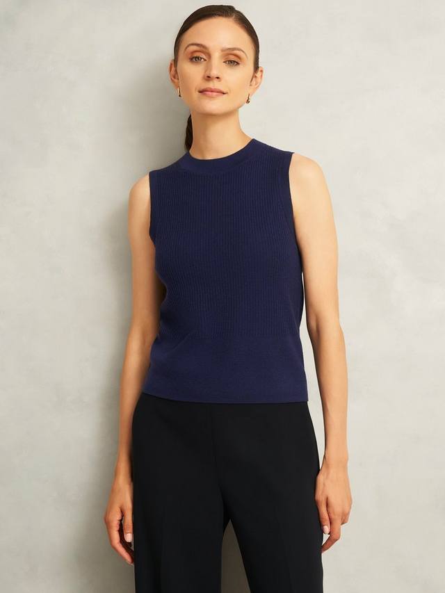 

Топ-майка Yasmin из чистой шерсти мерино Hobbs, True Navy