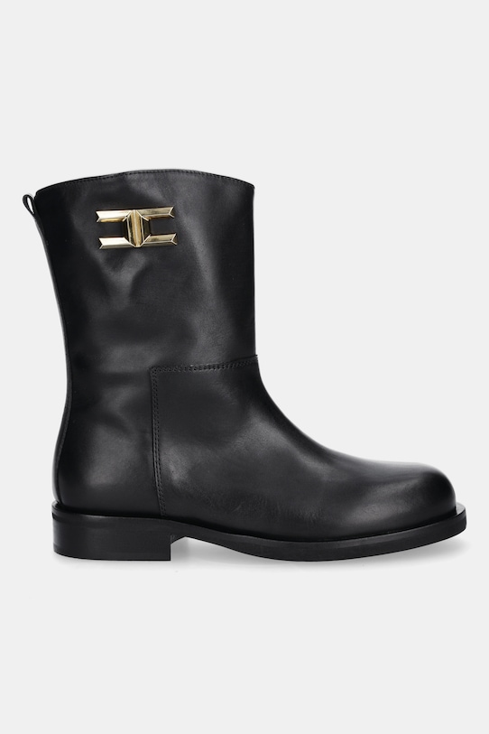 Детские кожаные ботиночки Elisabetta Franchi, черный — фото 2