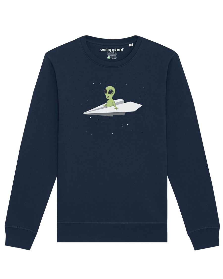 

Толстовка Watapparel Alien on a paper plane, темно-синий