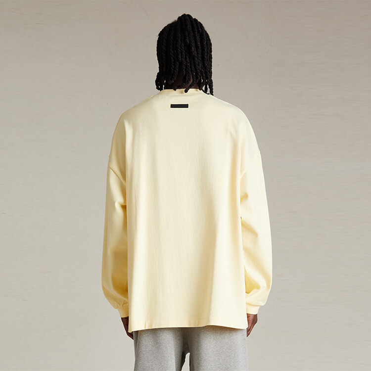 Хлопковая толстовка с логотипом Fear Of God Essentials, желтый — фото 3